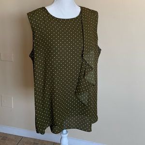 Ann Taylor Olive green sleeveless blouse
